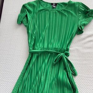 DKNY Green Flutter Sleeve Midi Sundress